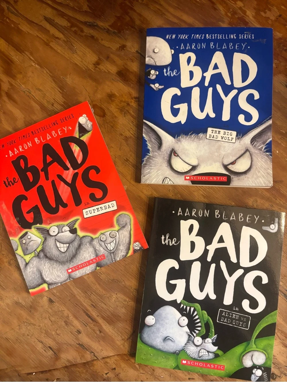 Lot of The Bad Guys Kids Book Set by Scholastic - Red, Blue, Black Covers